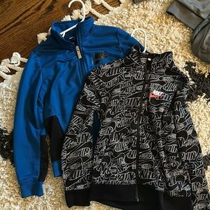 2 nike tracksuit jackets size 7 blue and black